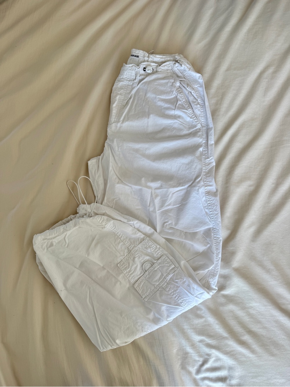 Garage White Parachute Pants